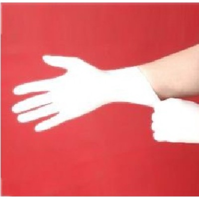 9 inch antibacterial chemical proof White Nitrile Latex Free Disposable Work Gloves