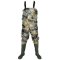 Nylon Chest PVC coating camo Breathable Fishing Wader with anti - slip PVC boots