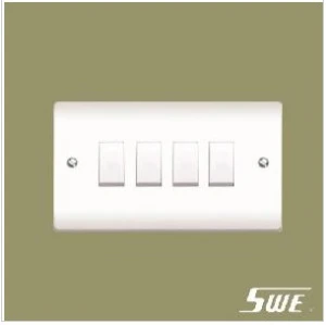 4 Gang Plate Switch 10AX 250V (V Range)
