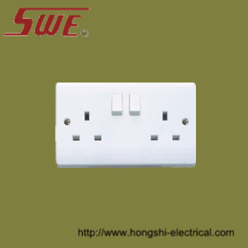 2 Gang Socket Outlet 13A Switched