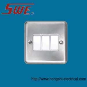 3 Gang Plate Switch 10A 250V