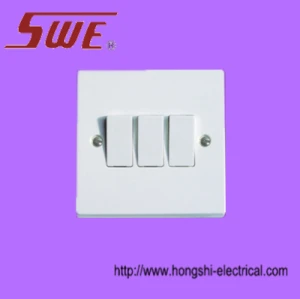 3 Gang Plate Switch 10AX 250V