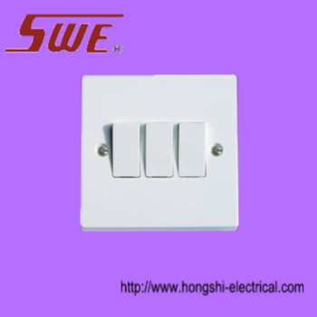 3 Gang Plate Switch 10AX 250V