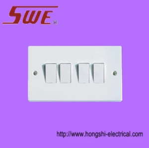 4 Gang Plate Switch 10AX 250V