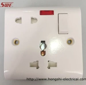 1 gang universal switched socket 16A +13A socket+10A 1 gang switch