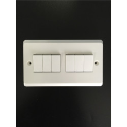 6 Gang Plate Switch 10AX 250V