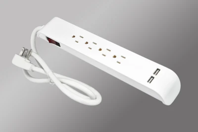 4-Outlet Power Strip With 2USB