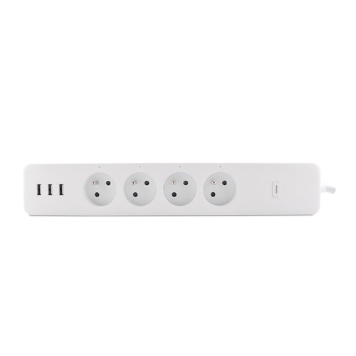 French Standard Wireless WIFI Smart Voice Individual Control Power Strip Power Extension Socket with USB