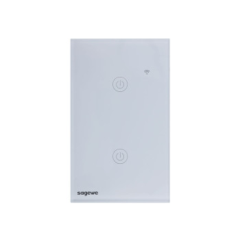 2-Gang 10A US Standard WiFi Smart Glass Tourch-screen Wall Switch (L&N) for American Market