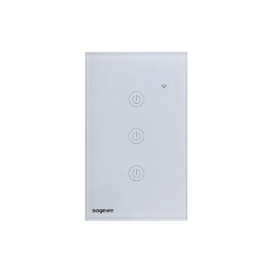 3-Gang 10A US Standard Smart WiFi Glass Tourch-screen Wall Switch (L&N) for American Market