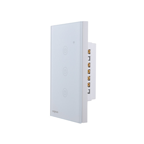 3-Gang 10A US Standard Smart WiFi Glass Tourch-screen Wall Switch (L&N) for American Market