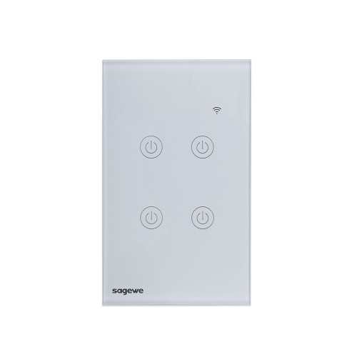 4 Gang 10A American Standard Smart WiFi Tourch-screen Wall Switch (L&N) for Smart Home
