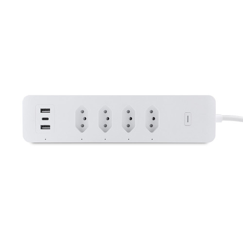 Brazilian Standard 10A Smart WiFi Power Strip 4 AC Outlet  2 USB-A 1 USB Type-C Extension Socket