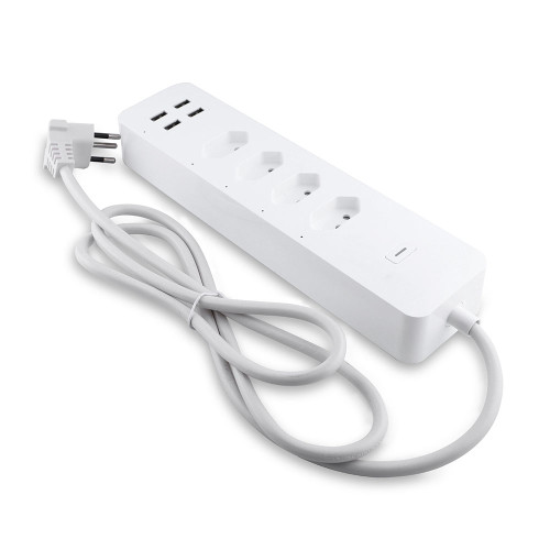 10A Brazilian Standard Smart WiFi Power Strip 4 AC Outlet 4 USB Charging Ports Extension Socket