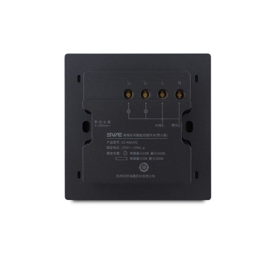 250V 10A Glass Series Touch Screen 2 Gang Smart ZigBee Wall Switch (L&N) High Luxury Style Home Decoration