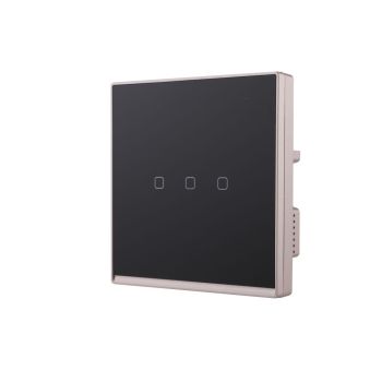 250V 10A Glass Series Touch Screen 3 Gang Smart ZigBee Wall Switch (L&N) High Luxury Style Home Decoration