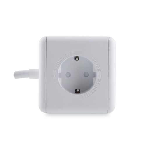 White EU Standard Power Plug Portable Travel Socket with 3 EU Outlets+USB(3 type-A +1 type-C)