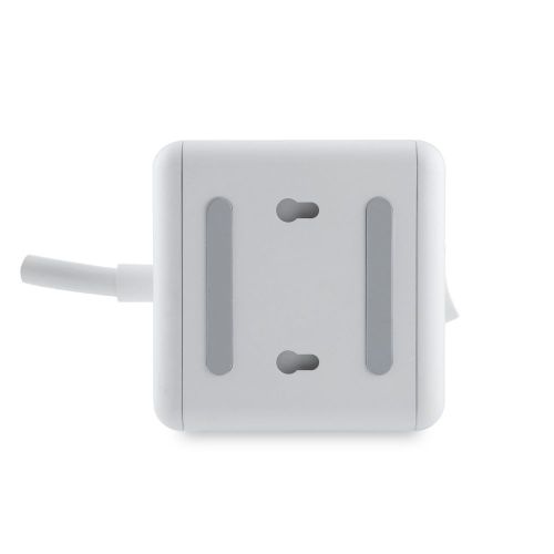 White EU Standard Power Plug Portable Travel Socket with 3 EU Outlets+USB(3 type-A +1 type-C)