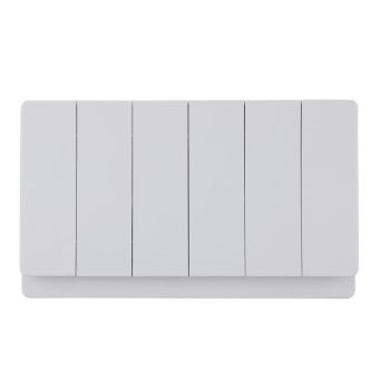 Large Panel 6 Gang 1 Way/2 Way Wall Switch 10AX 250V~(PC Panel, 4 Colors)