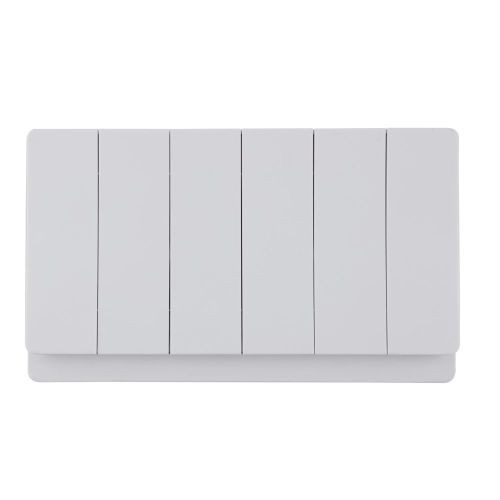 Large Panel 6 Gang 1 Way/2 Way Wall Switch 10AX 250V~(PC Panel, 4 Colors)