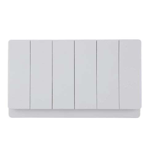 Large Panel 6 Gang 1 Way/2 Way Wall Switch 10AX 250V~(PC Panel, 4 Colors)