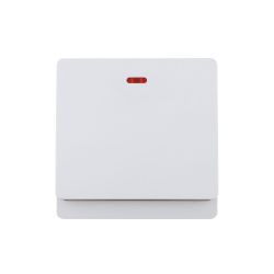 1 Gang Flush Switch with LED 20A 250V~ (PC Panel, 4 Colors)