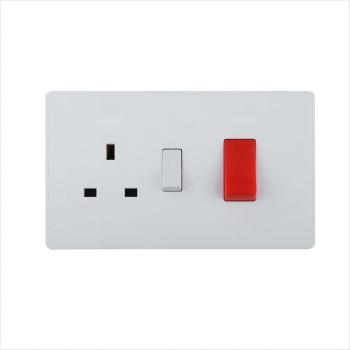 Cooker Plates Wall Switched Socket 45A 250V~(PC Panel, 4 Colors)