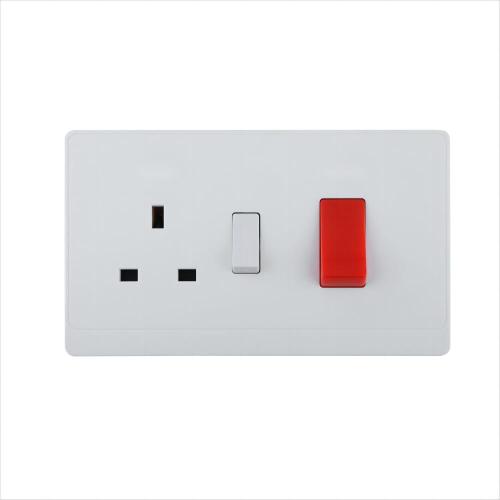 Cooker Plates Wall Switched Socket 45A 250V~(PC Panel, 4 Colors)
