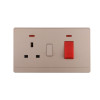 Cooker Plates Wall Switched Socket with LED 45A 250V~(PC Panel, 4 Colors)