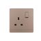 UK/British Standard 1 Gang Single Pole Switched Socket 13A 250V~(PC Panel, 4 Colors)
