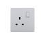 UK/British Standard 1 Gang Single Pole Switched Socket 13A 250V~(PC Panel, 4 Colors)