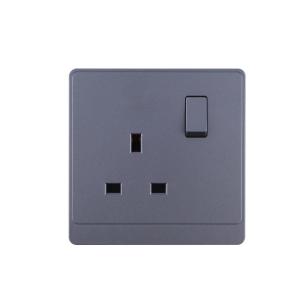 UK/British Standard 1 Gang Single Pole Switched Socket 13A 250V~(PC Panel, 4 Colors)