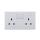 UK/British Standard 2 Gang Single Pole Switched Socket 13A 250V~(PC Panel, 4 Colors)