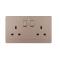 UK/British Standard 2 Gang Single Pole Switched Socket 13A 250V~(PC Panel, 4 Colors)