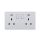 UK/British Standard 2 Gang Single Pole Switched Socket with LED 13A 250V~(PC Panel, 4 Colors)