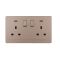 UK/British Standard 2 Gang Single Pole Switched Socket with LED 13A 250V~(PC Panel, 4 Colors)