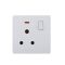 UK/British Standard 1 Gang BS546 Switched Socket with LED 15A 250V~(PC Panel, 4 Colors)