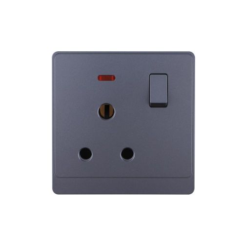 UK/British Standard 1 Gang BS546 Switched Socket with LED 15A 250V~(PC Panel, 4 Colors)