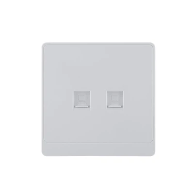 2 Gang RJ45 CAT6 Data Socket for Computer Network Connection (PC Panel, 4 Colors)