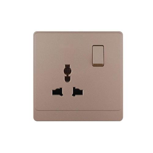 1 Gang Switched Universal Socket 16A 250V~(PC Panel, 4 Colors)