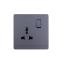 1 Gang Switched Universal Socket 16A 250V~(PC Panel, 4 Colors)