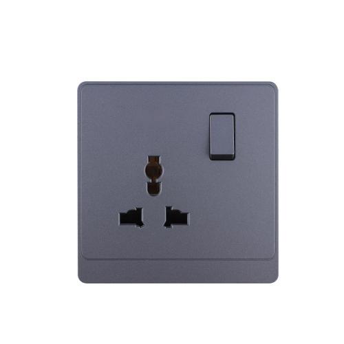 1 Gang Switched Universal Socket 16A 250V~(PC Panel, 4 Colors)