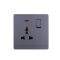 1 Gang Switched Universal Socket with LED 16A 250V~(PC Panel, 4 Colors)