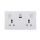 2 Gang Switched Universal Wall Socket with USB TypeA&C Port Outlets 16A 250V~(PC Panel, 4 Colors)