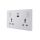 2 Gang Switched Universal Wall Socket with USB TypeA&C Port Outlets 16A 250V~(PC Panel, 4 Colors)