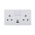 UK/British Standard 2 Gang Switched Socket with USB Type A&C Outlets 13A 250V~(PC Panel, 4 Colors)