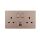 UK/British Standard 2 Gang Switched Socket with USB Type A&C Outlets 13A 250V~(PC Panel, 4 Colors)