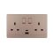 UK/British Standard 2 Gang Switched DP Socket with USB Type A&C Outlets 13A 250V~(PC Panel, 4 Colors)