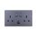 UK/British Standard 2 Gang Switched Socket with USB Type A&C Outlets 13A 250V~(PC Panel, 4 Colors)