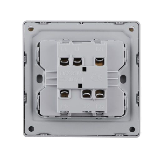 2 Gang 1 Way/2 Way Wall Switch 10AX 250V~(PC Panel, 4 Colors)